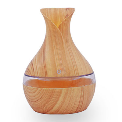 Compacto 300ml Vaso de Flor de Madeira Design Ultrassônico Humidificador Diffuser para Casa