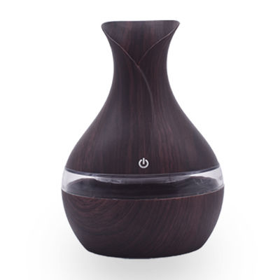 Compacto 300ml Vaso de Flor de Madeira Design Ultrassônico Humidificador Diffuser para Casa