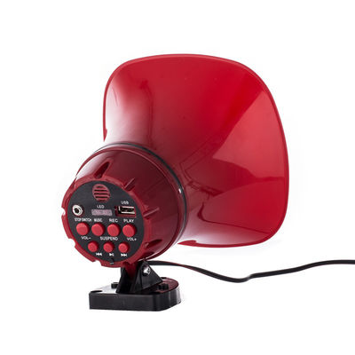 Cartão de memória suportado 12V Sirene de carro megafone Amplificador de alto-falante com fonte de alimentação DC