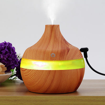 5V portátil 300ML 7 mudança de cor Design de madeira USB umidificador recarregável para função de tempo