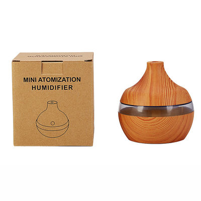 5V portátil 300ML 7 mudança de cor Design de madeira USB umidificador recarregável para função de tempo