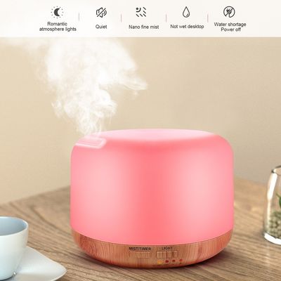 Humidificador de ar de 12W portátil de tamanho pequeno de 300 ml de grãos de madeira