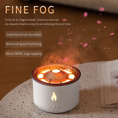 350ml Capacidade 3D Flame Effect Volcano Air Humidifier Aroma Diffuser para fragrância doméstica