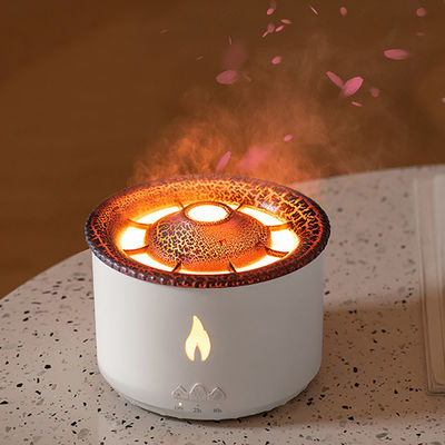 Flame LED Light Umidificador de vulcão de 350 ml com difusor de aroma de chama de estilo e lâmpada noturna