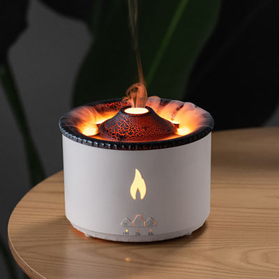 Flame LED Light Umidificador de vulcão de 350 ml com difusor de aroma de chama de estilo e lâmpada noturna