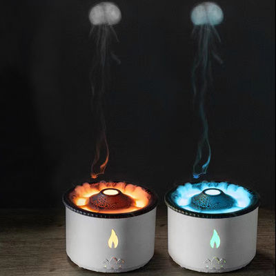 Flame LED Light Umidificador de vulcão de 350 ml com difusor de aroma de chama de estilo e lâmpada noturna