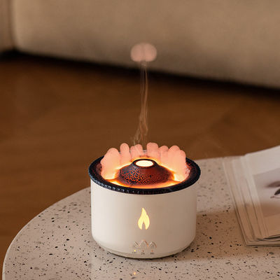 Flame LED Light Umidificador de vulcão de 350 ml com difusor de aroma de chama de estilo e lâmpada noturna
