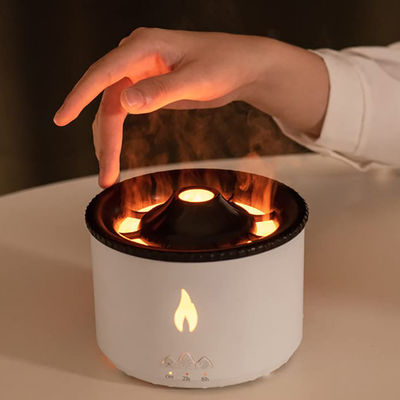 Flame LED Light Umidificador de vulcão de 350 ml com difusor de aroma de chama de estilo e lâmpada noturna