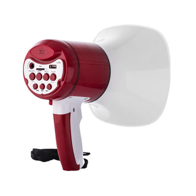 Megafone de plástico recarregável de 15 W com entrada óptica de comunicação e ecrã de exibição